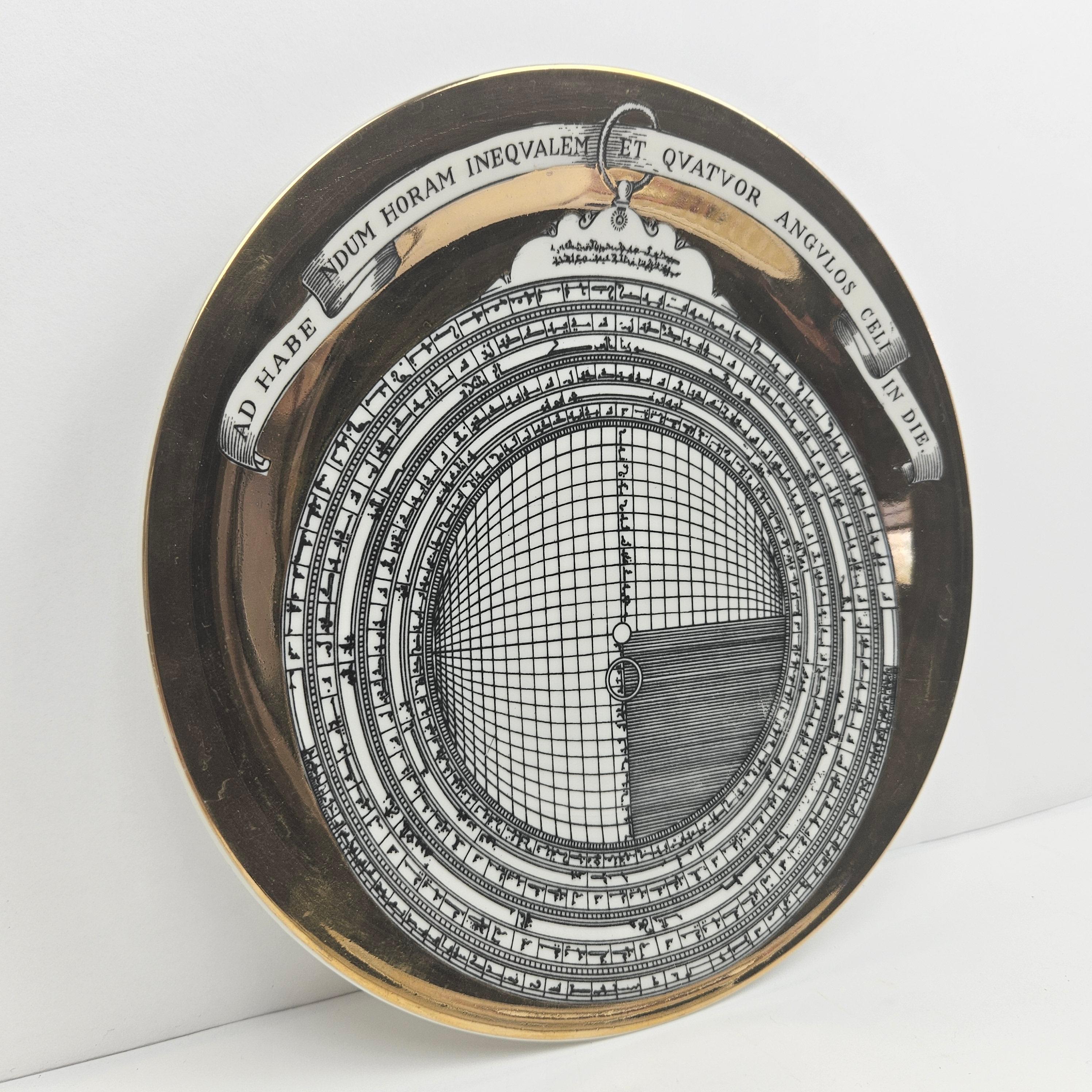Piero Fornasetti Porcelain Astrolabe Plate, Number 5 For Sale 3
