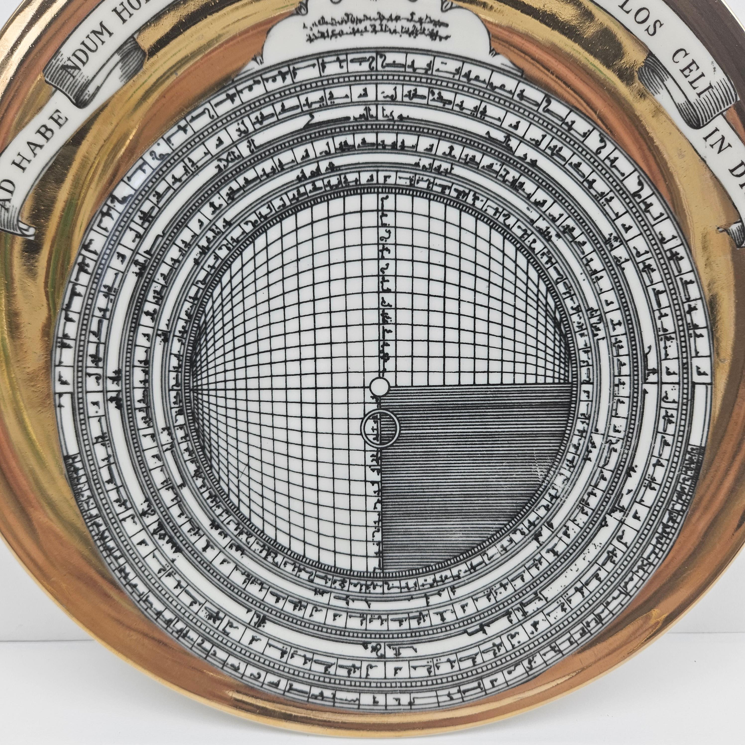Piero Fornasetti Porcelain Astrolabe Plate, Number 5 For Sale 4
