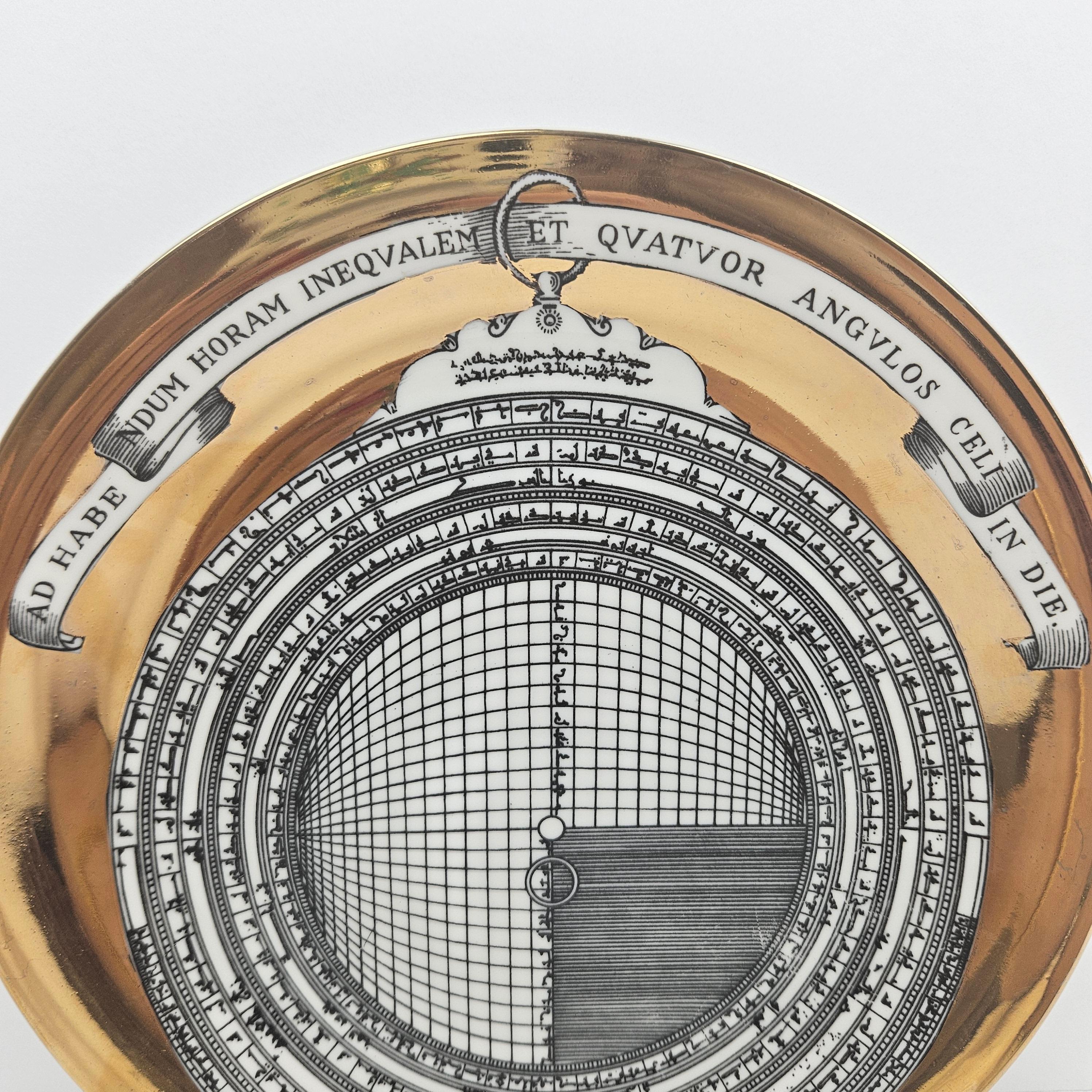 Piero Fornasetti Porcelain Astrolabe Plate, Number 5 For Sale 5