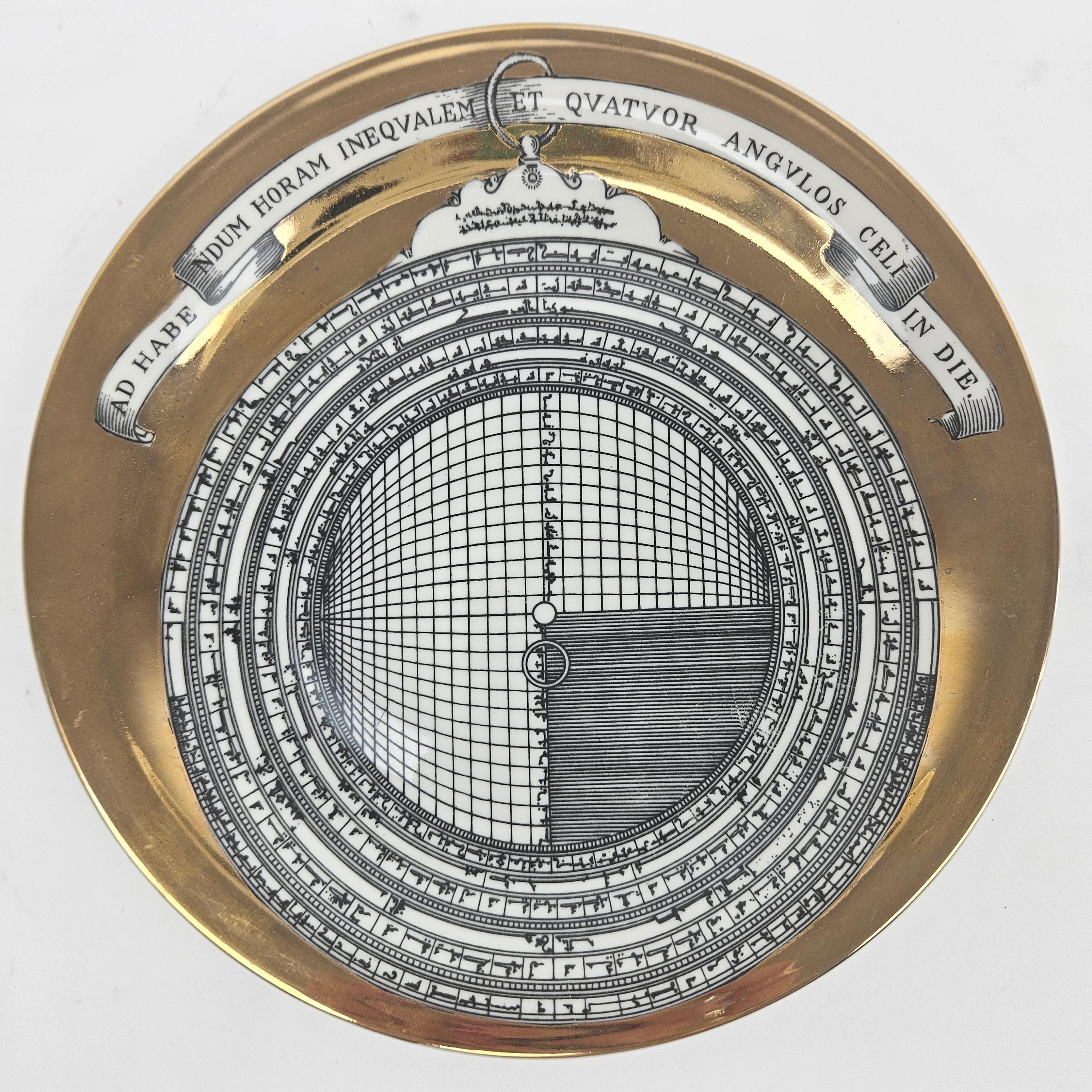 Italian Piero Fornasetti Porcelain Astrolabe Plate, Number 5 For Sale