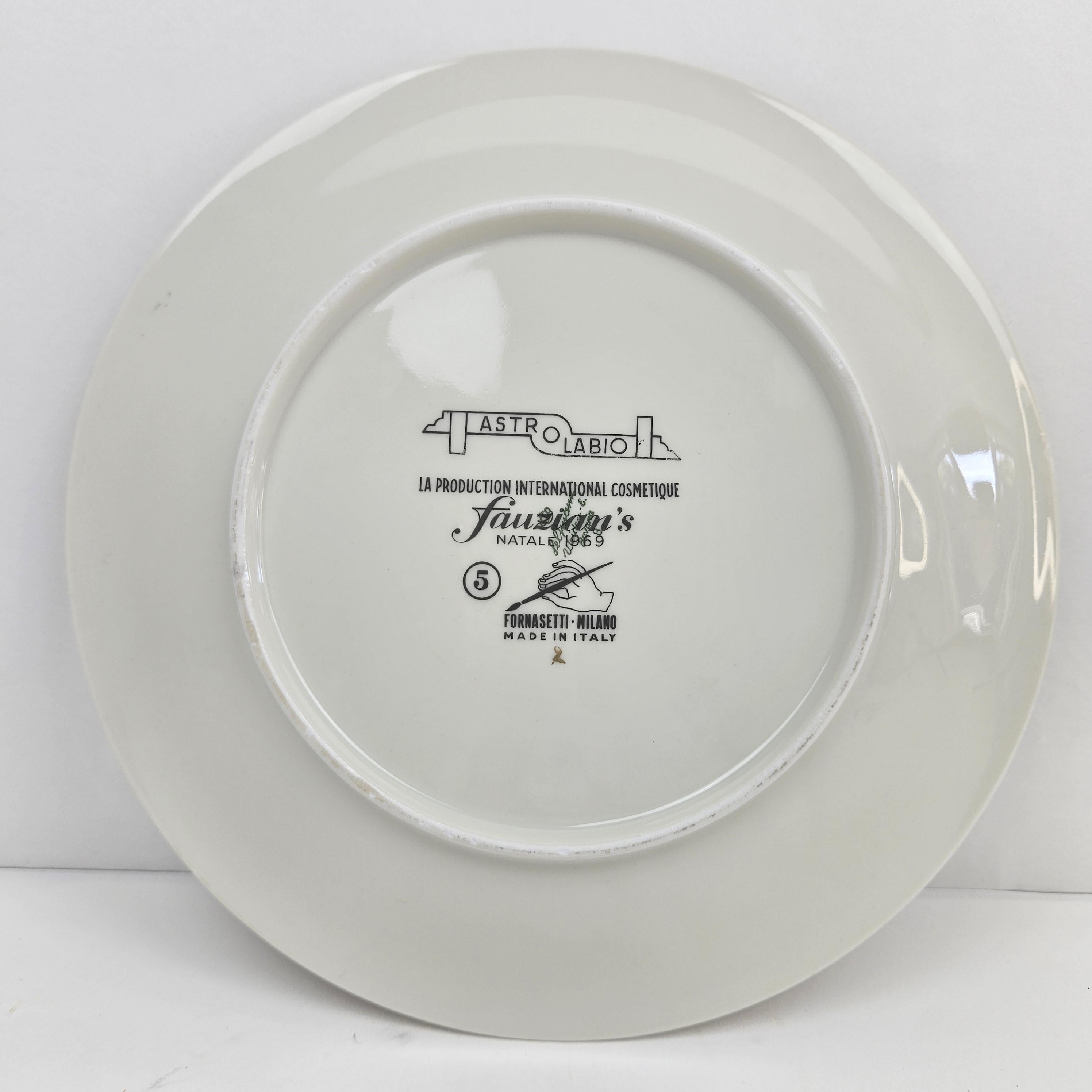 Ceramic Piero Fornasetti Porcelain Astrolabe Plate, Number 5 For Sale