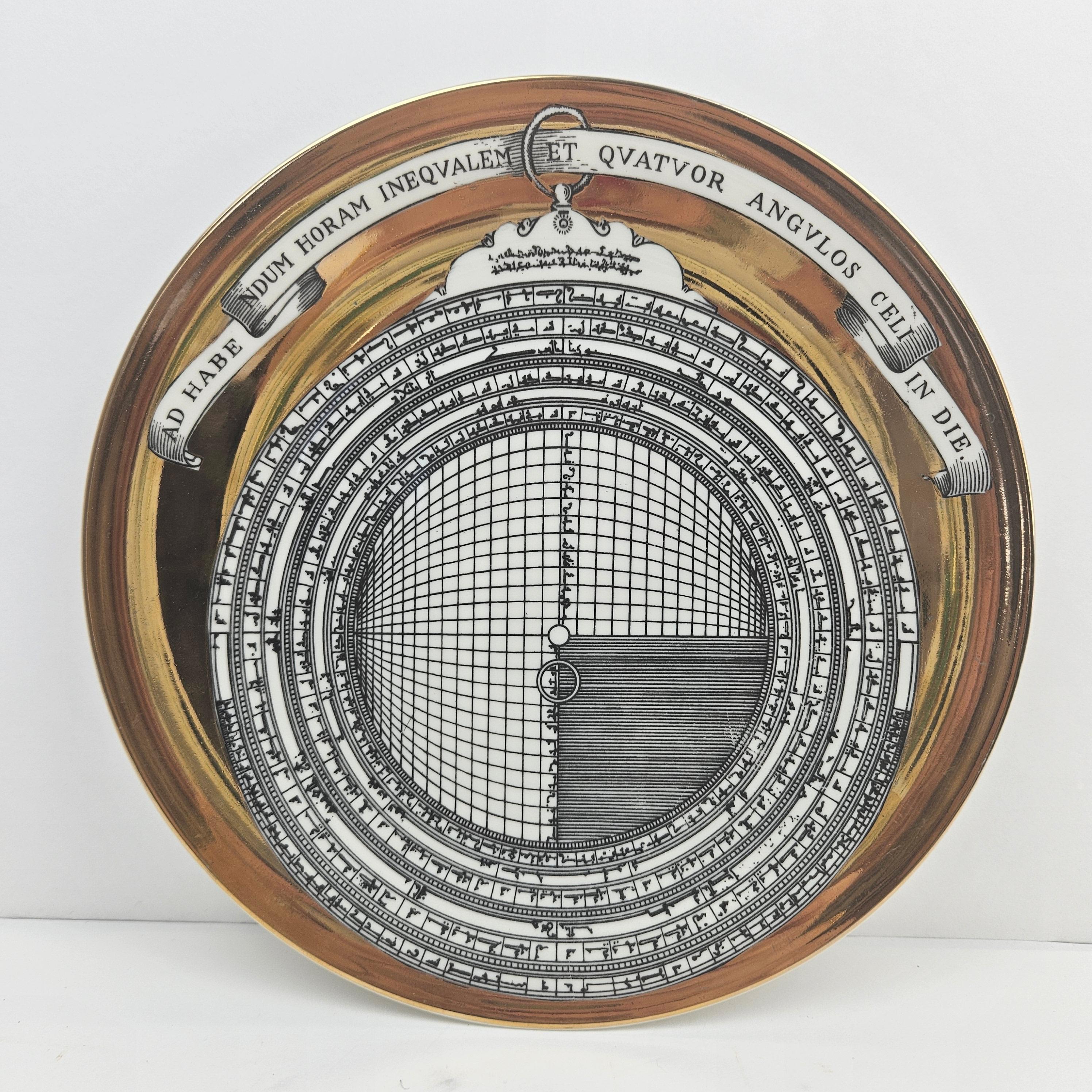 Piero Fornasetti Porcelain Astrolabe Plate, Number 5 For Sale 1