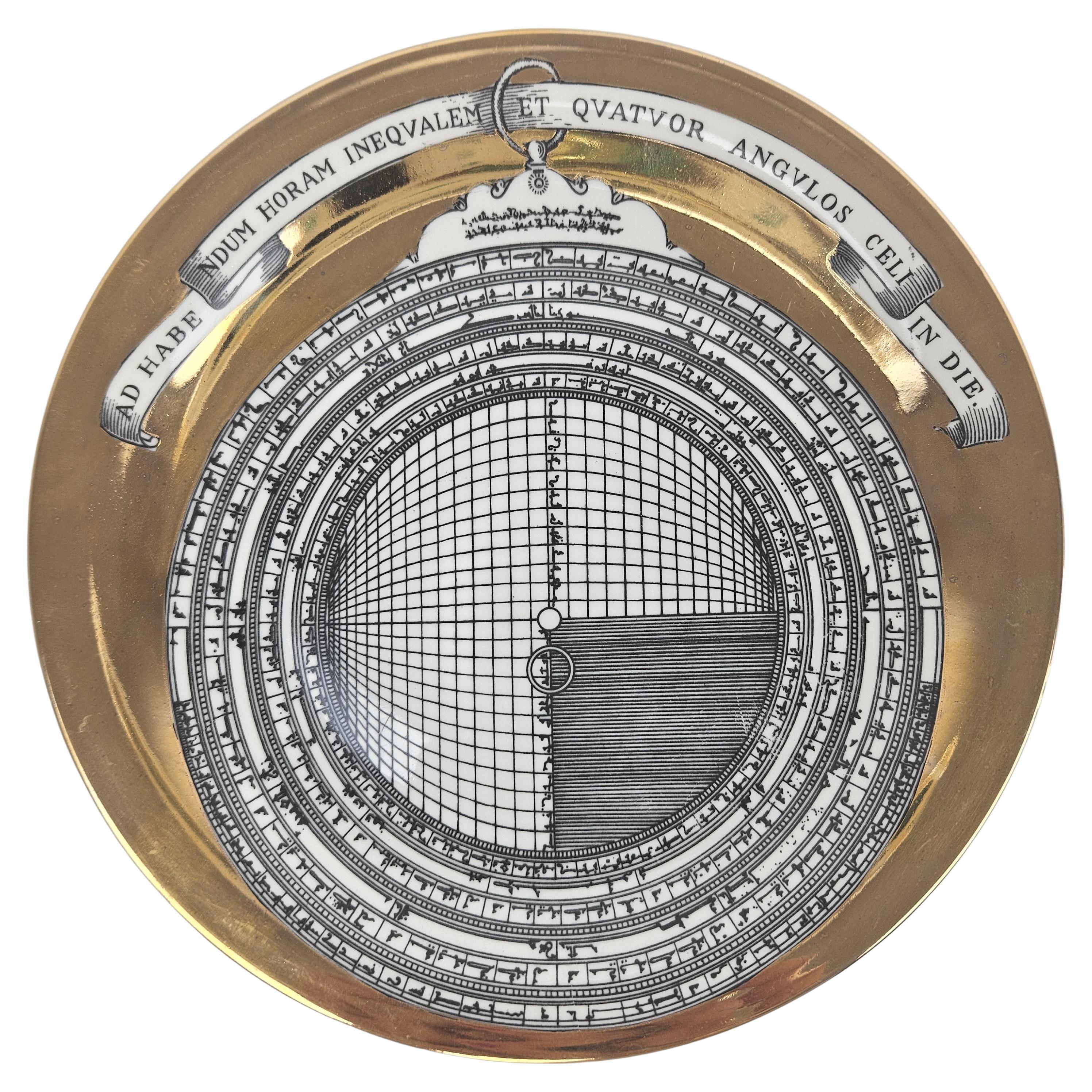 Piero Fornasetti Porcelain Astrolabe Plate, Number 5 For Sale