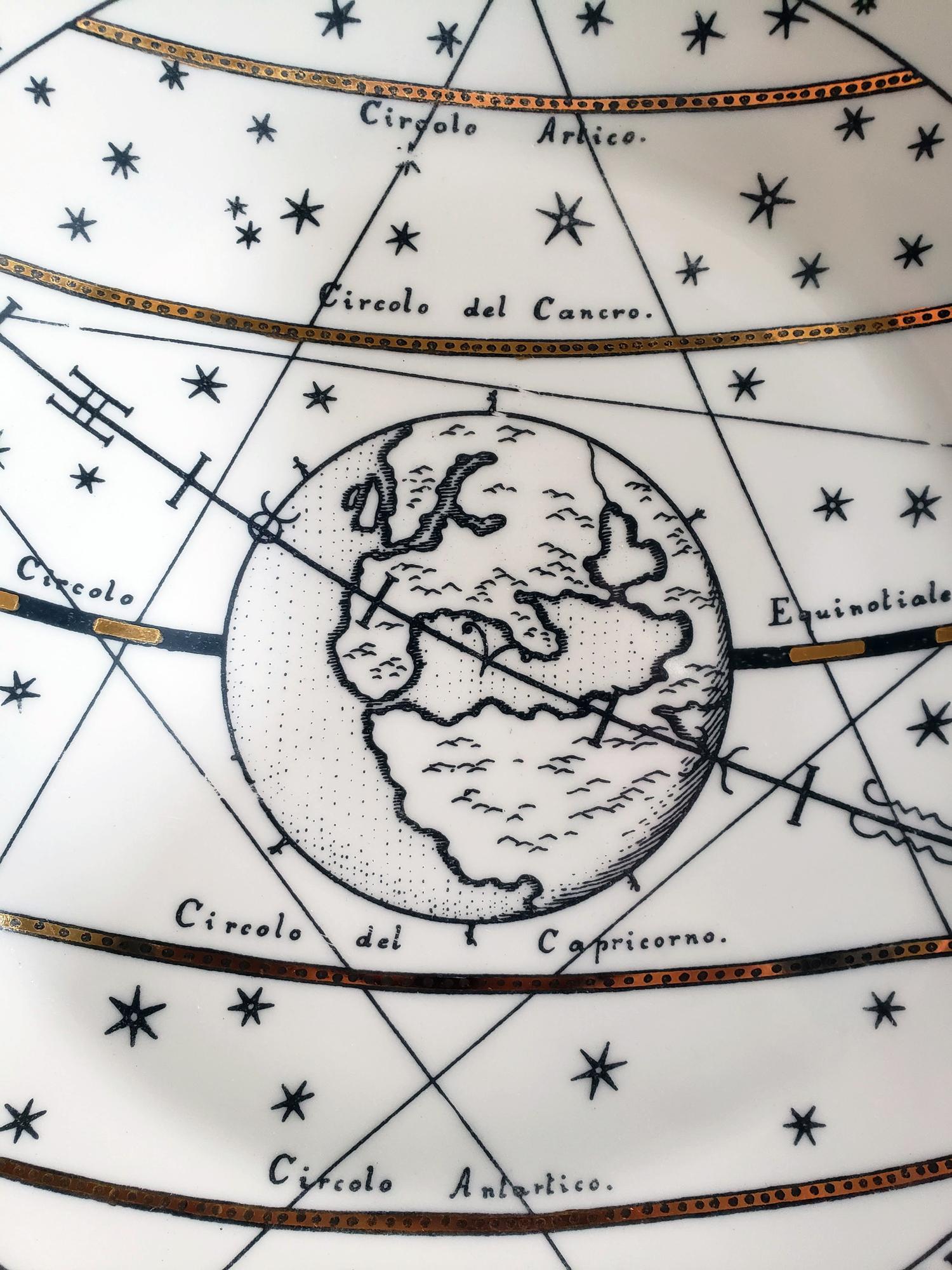 Porzellan Astronomici-Teller von Piero Fornasetti aus dem Jahr 1960, #7 in Serie (20. Jahrhundert) im Angebot