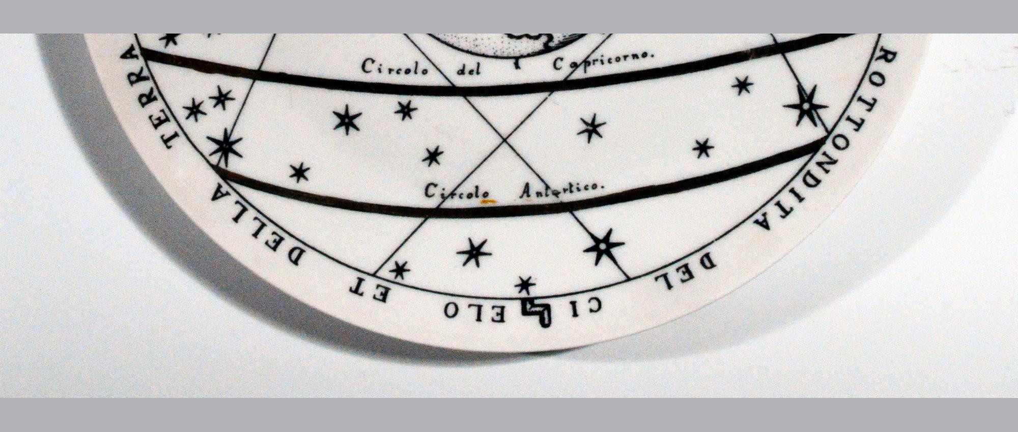 1960 Piero Fornasetti Porcelain Astronomici Plate, #7 in Series In Good Condition For Sale In Downingtown, PA