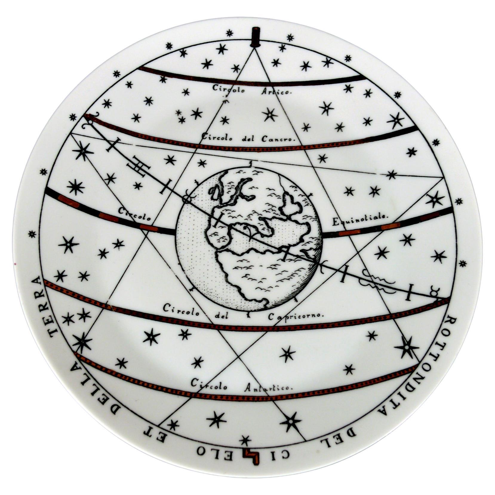Piero Fornasetti Porcelain Astronomici Plate, #7 in Series