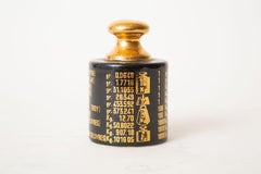 Piero Fornasetti Porcelain Black Gold Measurement Insulator Paperweight Vintage