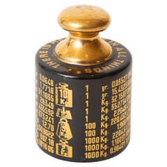 Piero Fornasetti Porcelain Black Gold Measurement Insulator Paperweight Vintage