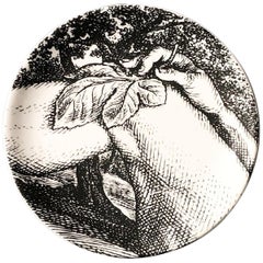 Piero Fornasetti Porcelain Coaster Reclining "Adam” 3 of 8, 1965, Mid-century