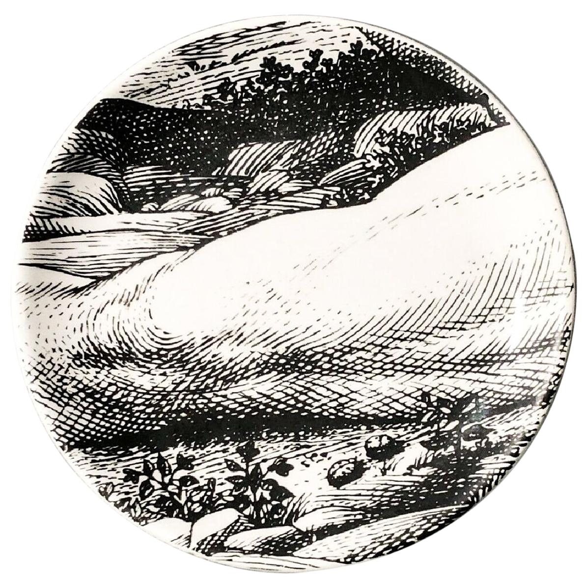 Posavasos de porcelana Piero Fornasetti Reclinado "Adam" 7 de 8, 1965, Mediados de siglo