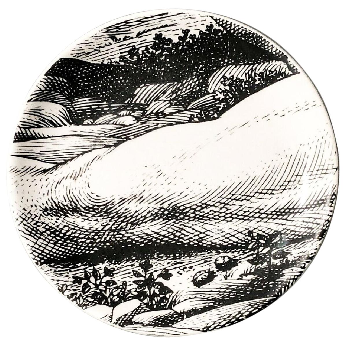 Coaster en porcelaine inclinable « Adam 7 of 8 » de Piero Fornasetti, 1965, milieu du siècle 