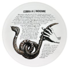 Piero Fornasetti Porzellan Essteller "Cook", Cobra a L'Indienne