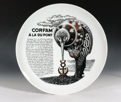 Piero Fornasetti Porcelain Cook Pattern Plate, Corfam a La Du Pont