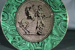 Piero Fornasetti Porcelain Green Malachite Cammei (Cameo) Plate