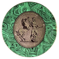 Piero Fornasetti Porcelain Green Malachite Cammei (Cameo) Plate
