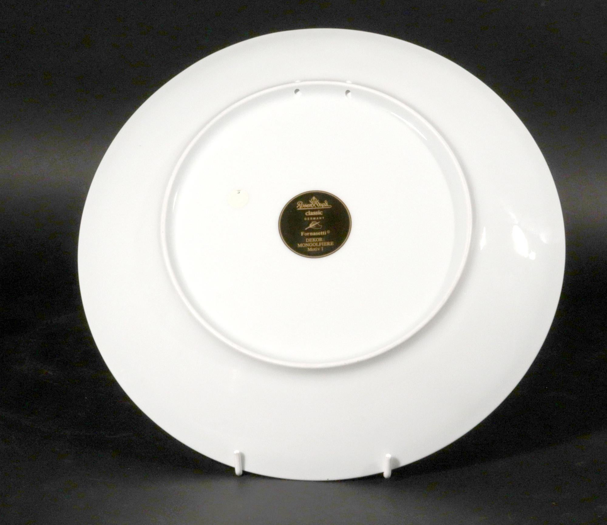 Piero Fornasetti Porcelain Hot Air Balloon Plates,  Mongolfiere, Rosenthal For Sale 5