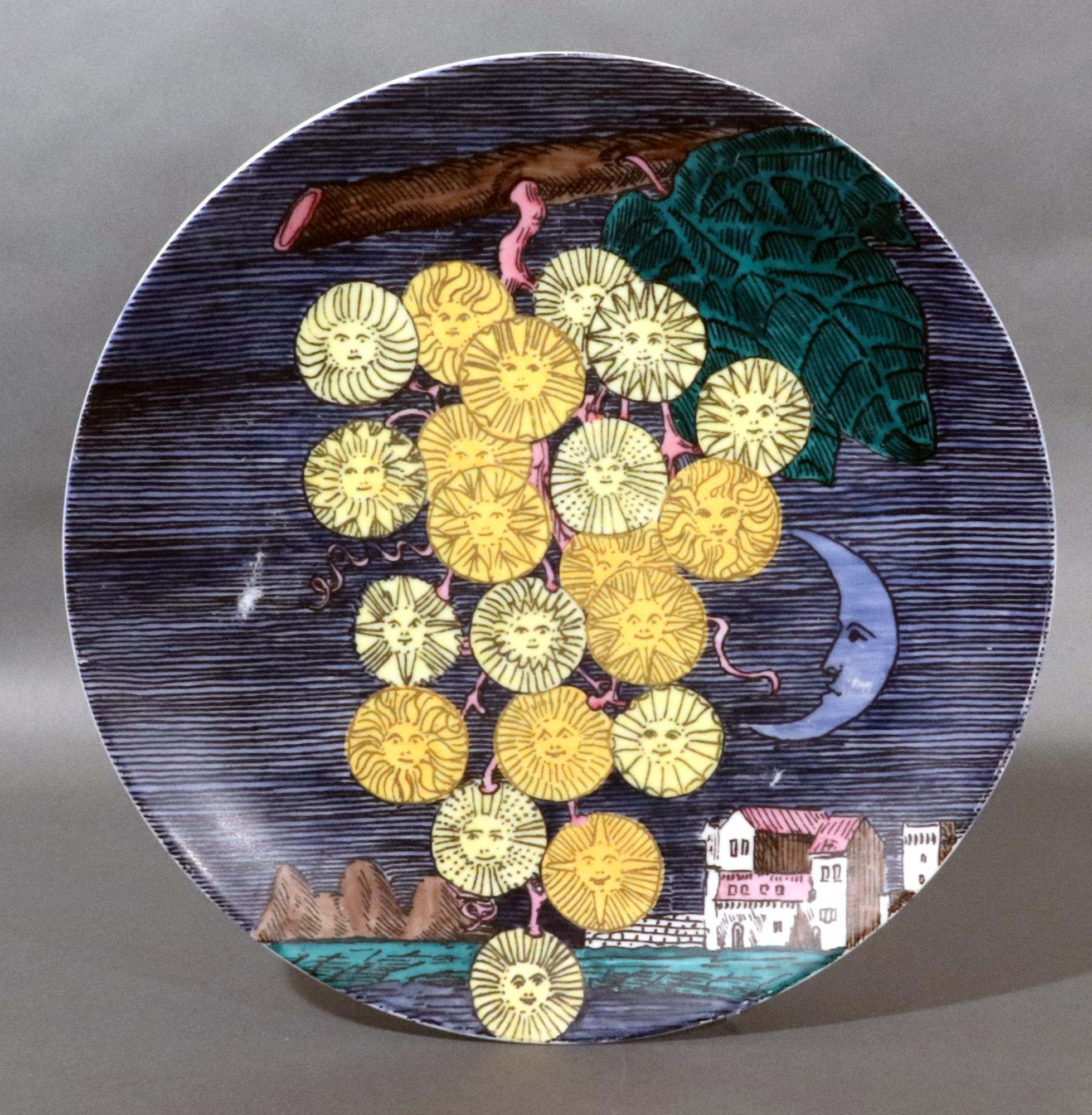 Piero Fornasetti Porcelain Mesi & Soli Plates,
