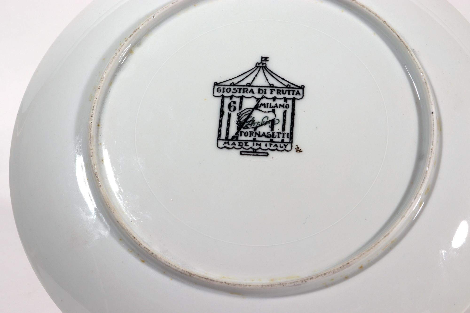 Italian Piero Fornasetti Porcelain Plate, Giastra Di Frutta # 6 For Sale