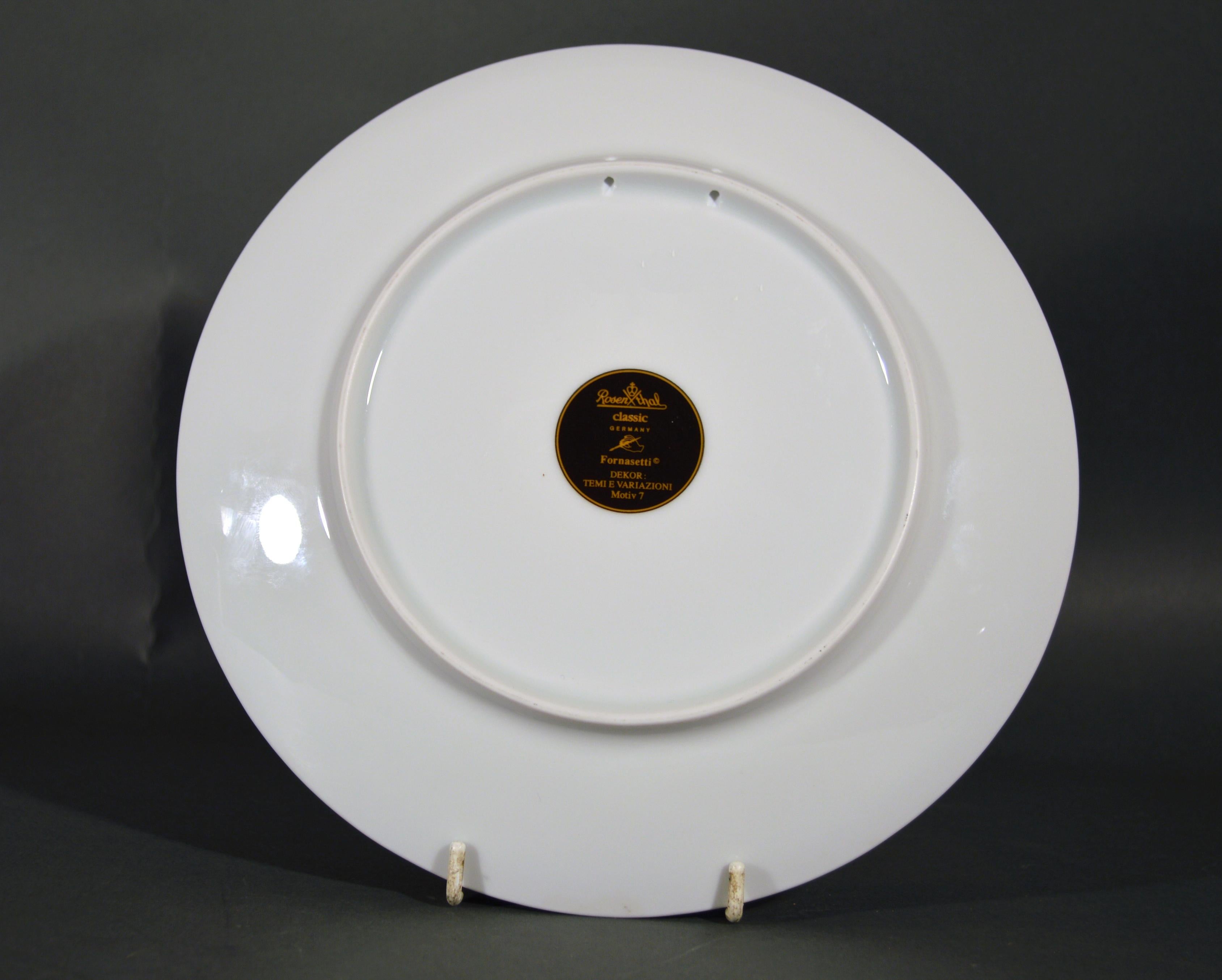Mid-Century Modern Piero Fornasetti Porcelain Plate Themes & Variation Pattern, Motiv 1