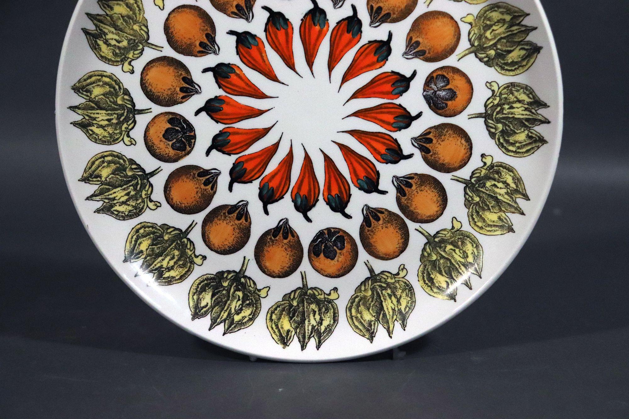 Piero Fornasetti Porcelain Plates, Giostra di Frutta (Merry-go-Round of Fruit) For Sale 9