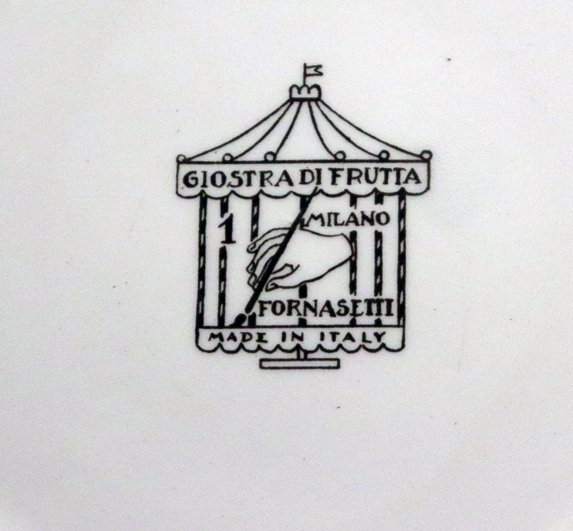 Piero Fornasetti Porcelain Plates, Giostra di Frutta (Merry-go-Round of Fruit) For Sale 11