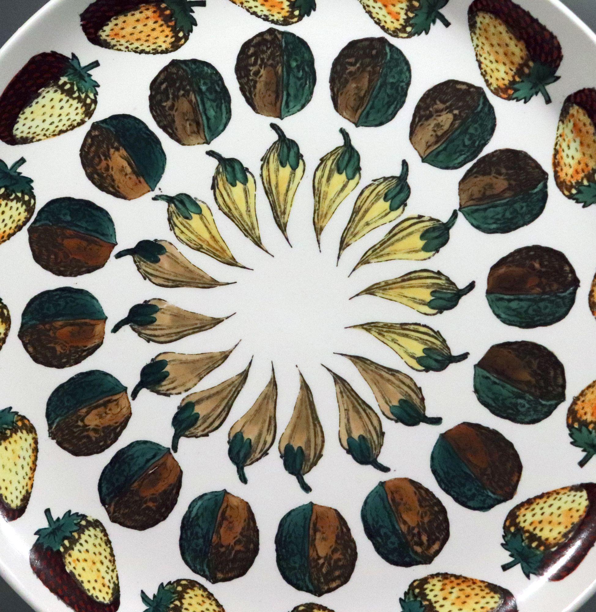 Piero Fornasetti Porcelain Plates, Giostra di Frutta (Merry-go-Round of Fruit) For Sale 13