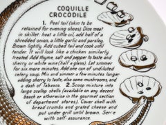 Piero Fornasetti Porcelain Recipe Cook Plate, Coquille Crocodile, Fleming Joffe