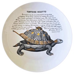 Vintage Piero Fornasetti Porcelain Recipe Plate, Tortoise Risotto, Fleming Joffe