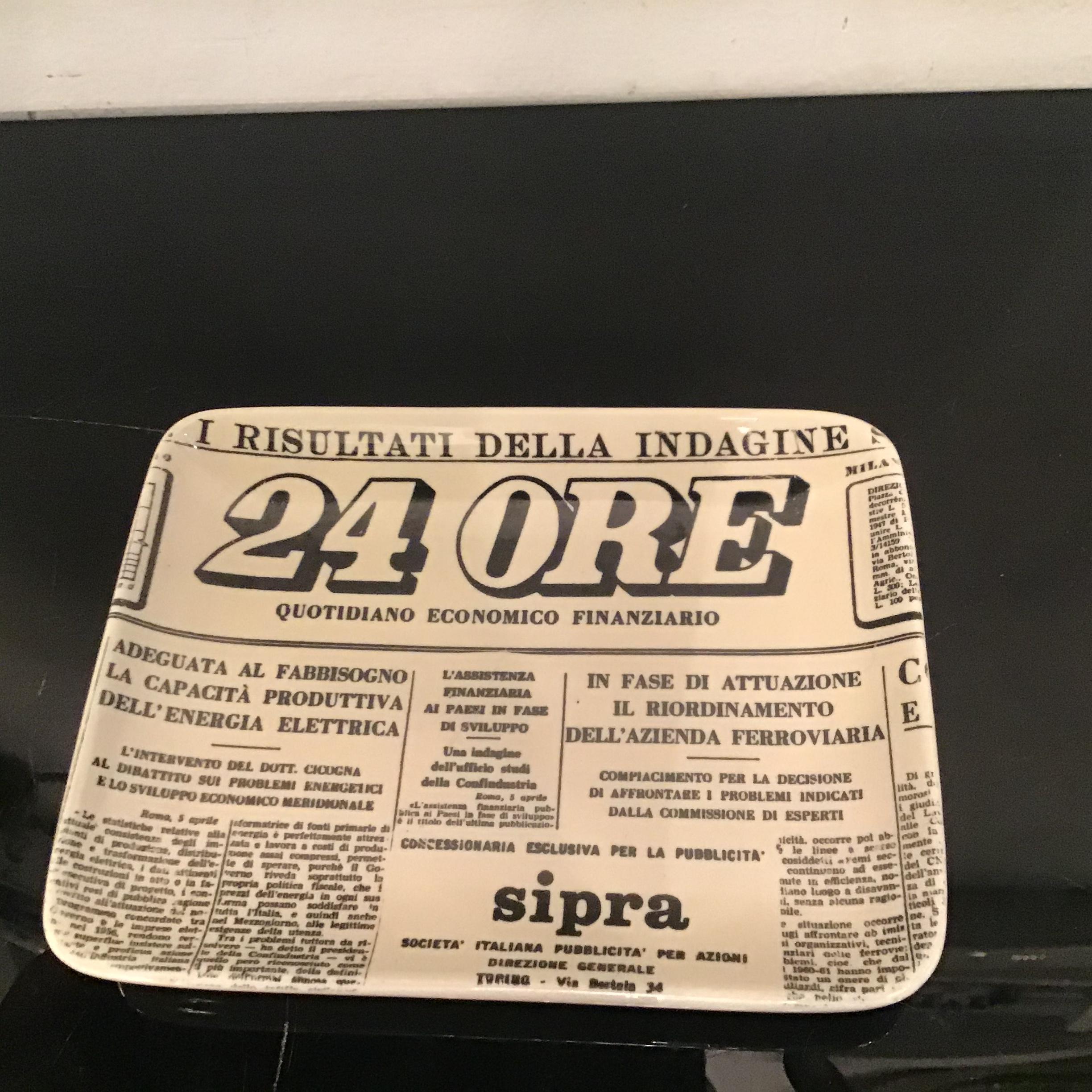Piero Fornasetti Posacenere Ore Quotidiano Ceramica 1950, Italie en vente 1