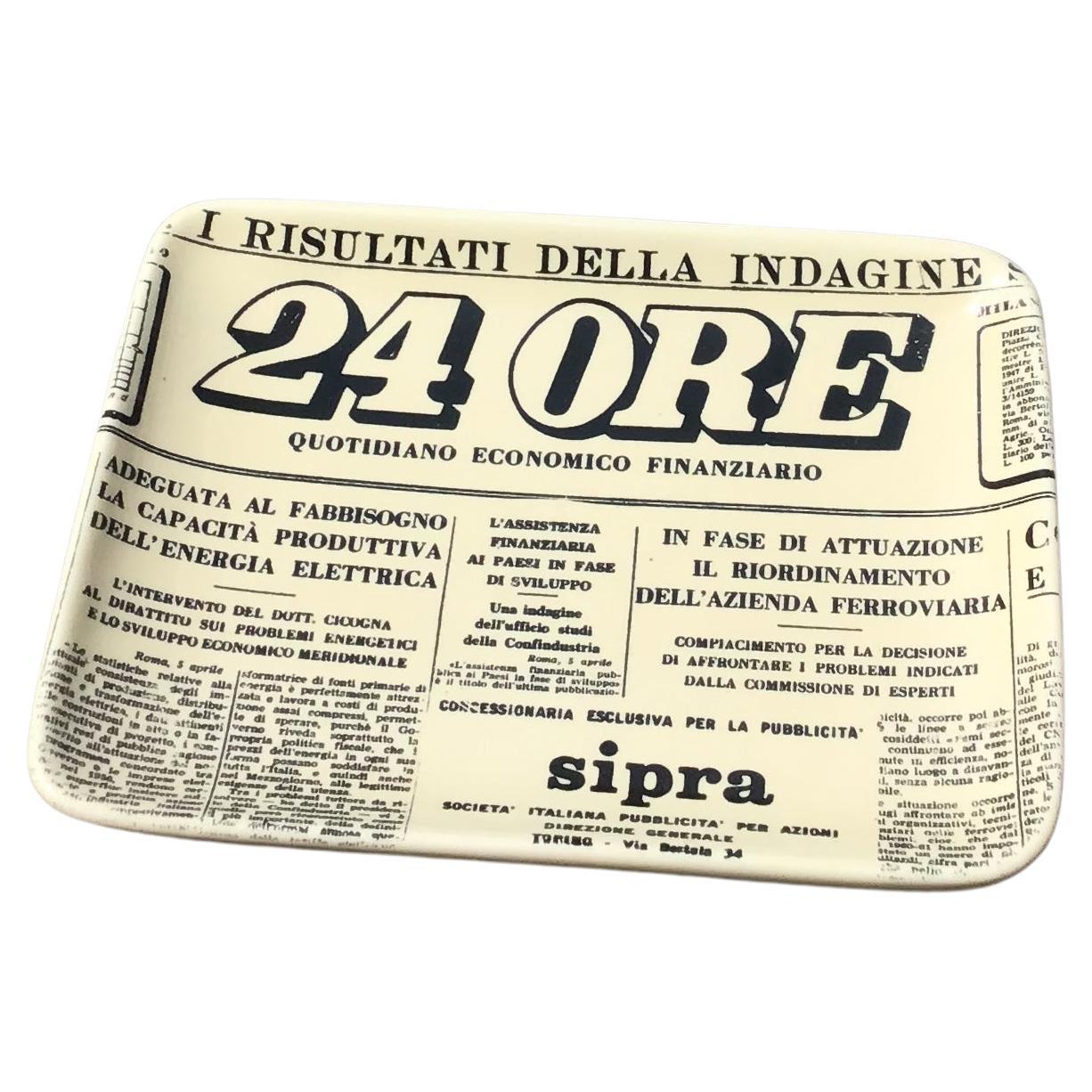 Piero Fornasetti Posacenere Ore Quotidiano Ceramica 1950, Italie