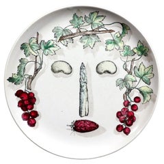 Piero Fornasetti Pottery Arcimboldesca Vegetable Face Plates