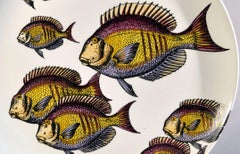 Piero Fornasetti Pottery Fish Plate, Passata De Pesce- Passage of Fish