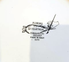 Piero Fornasetti Pottery Vegetalia Plate, #10 Morino, 1955
