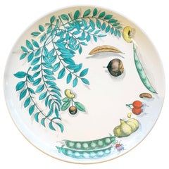 Vintage Piero Fornasetti Pottery Vegetalia Plate, #12 Coccinello, 1955