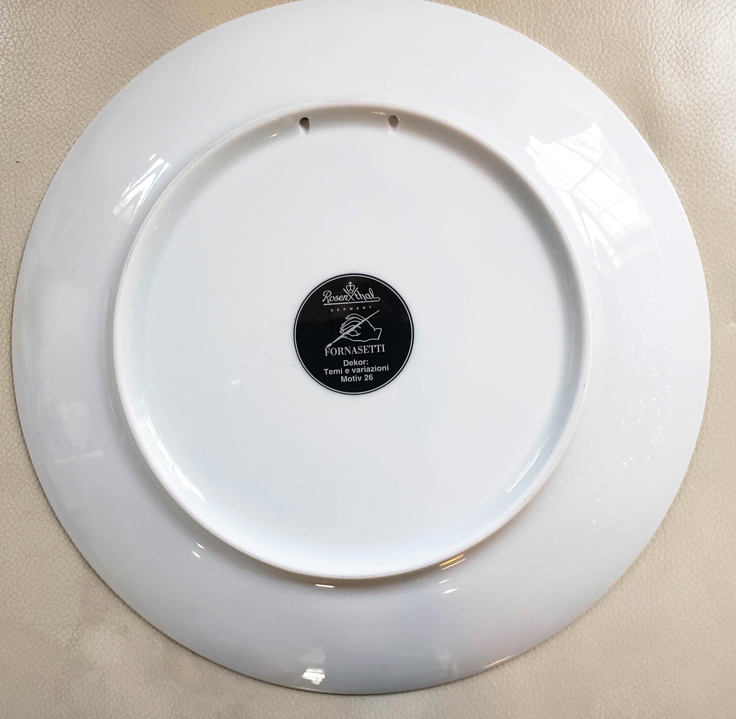 Late 20th Century Piero Fornasetti Rosenthal Porcelain Plate, Motiv 26