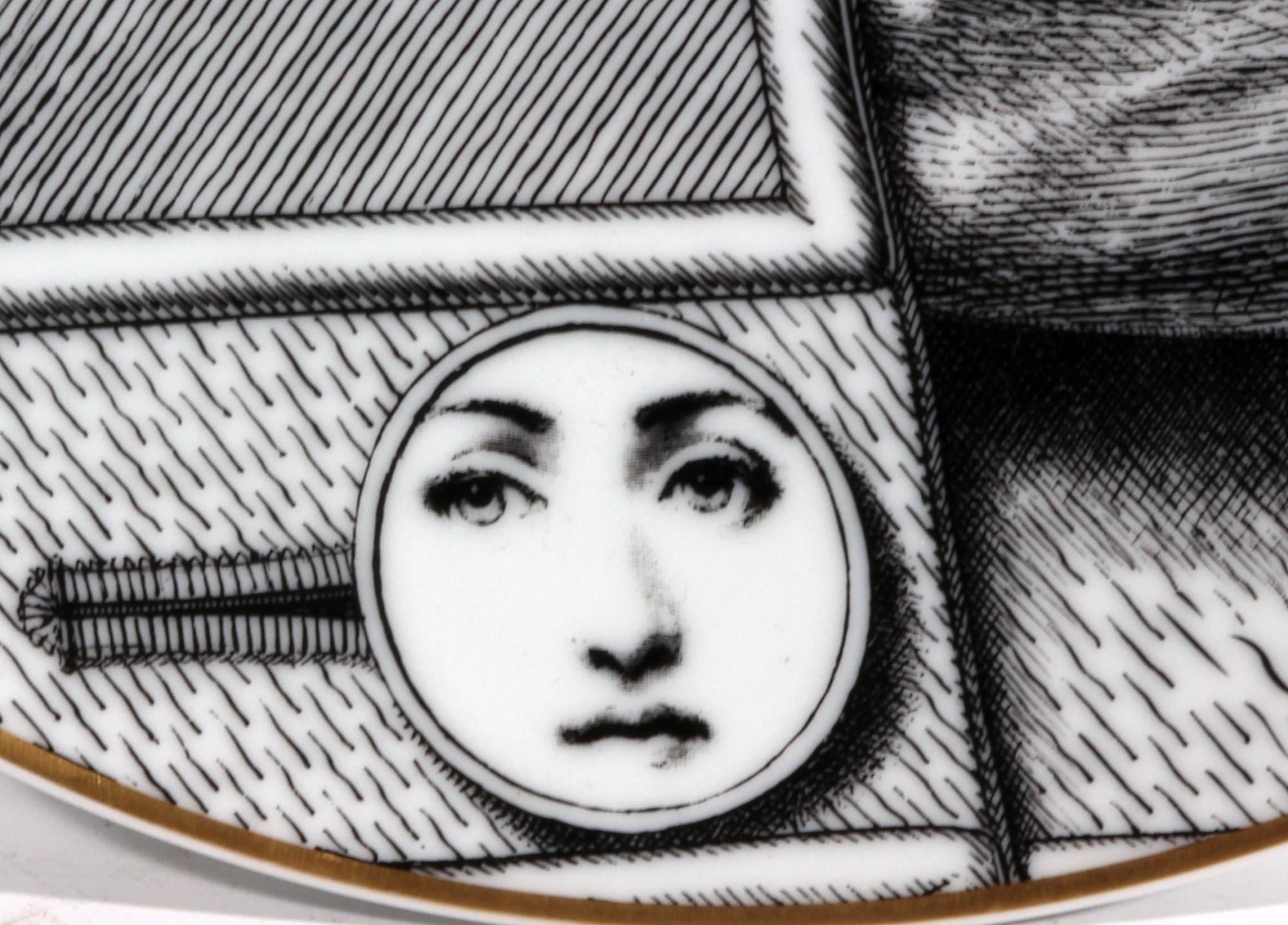 Piero Fornasetti Rosenthal Porcelain Themes & Variations - Buttons, Motiv 13 In Good Condition For Sale In Downingtown, PA