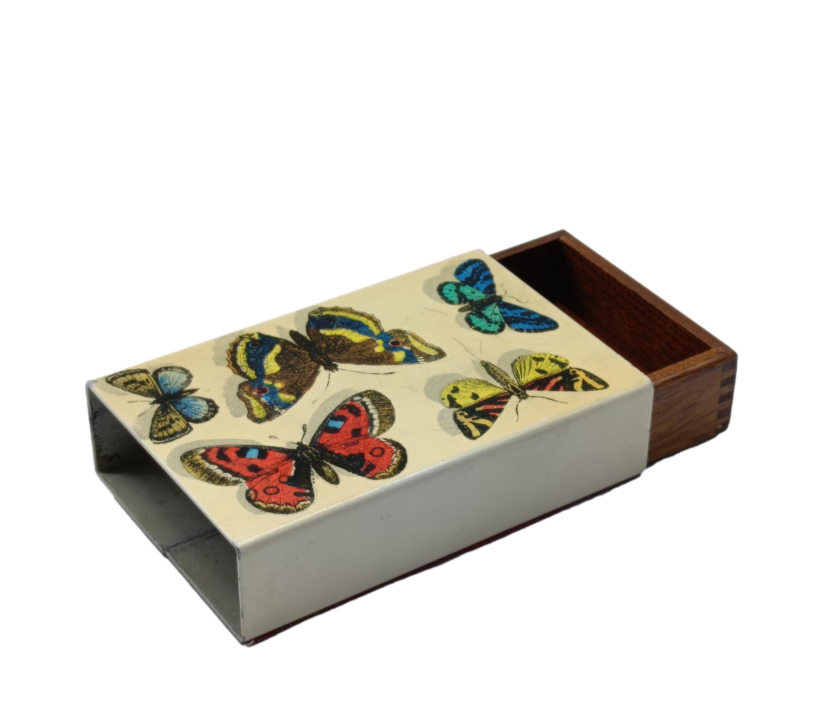 Mid-Century Modern Piero Fornasetti Box with Butterflies, Italy 1960s For Sale