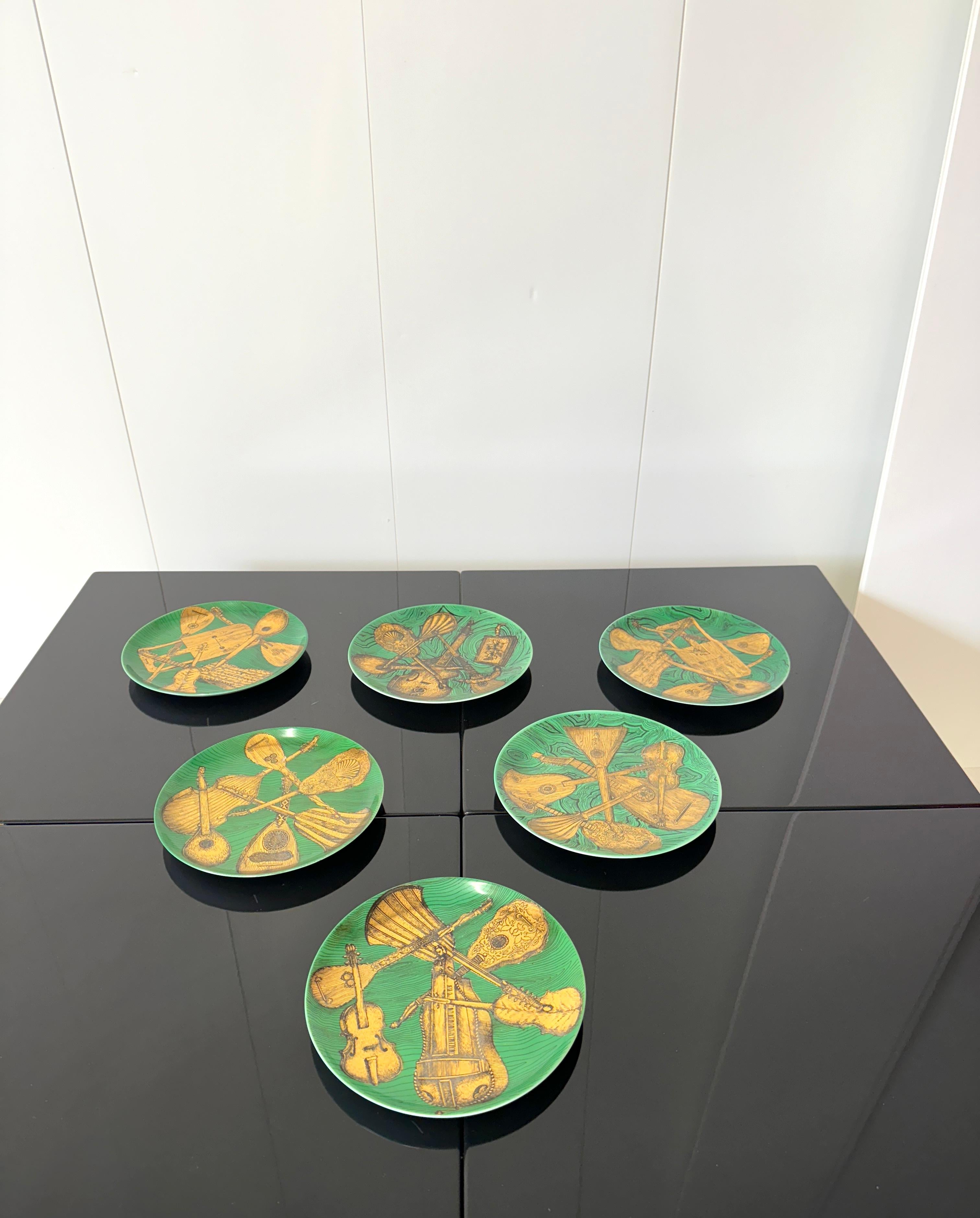 Six saucers from the InstrumentI Music series and malachite details