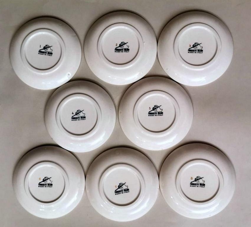 Piero Fornasetti Series 8 Coasters Commissioned by Banca Unione Milan For Sale 10