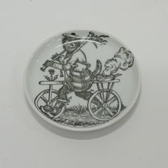 Piero Fornasetti set of eight Monkeys ceramic coasters, Italy 1950s