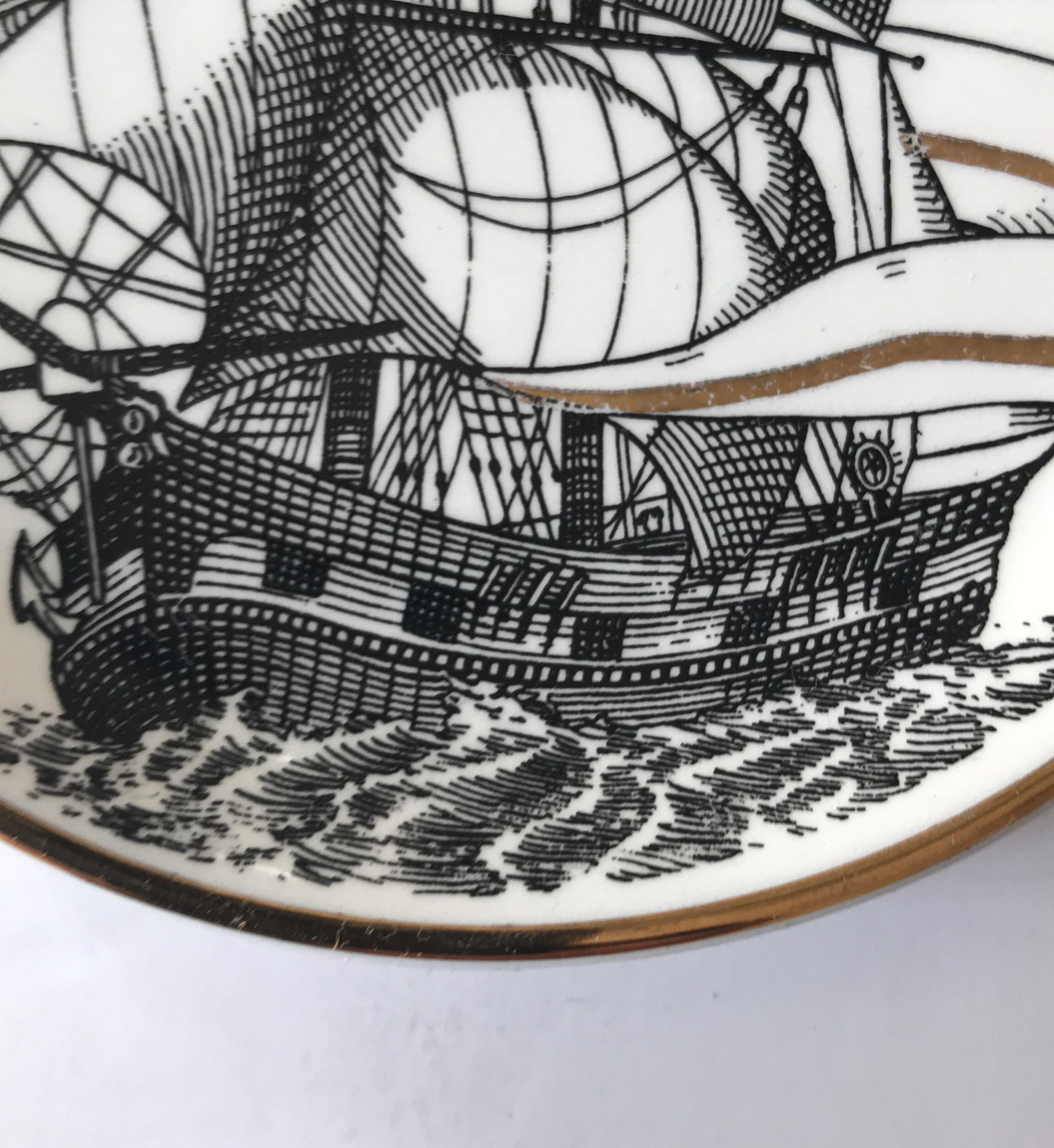 Piero Fornasetti Set of Five Italian Porcelain Coasters 11