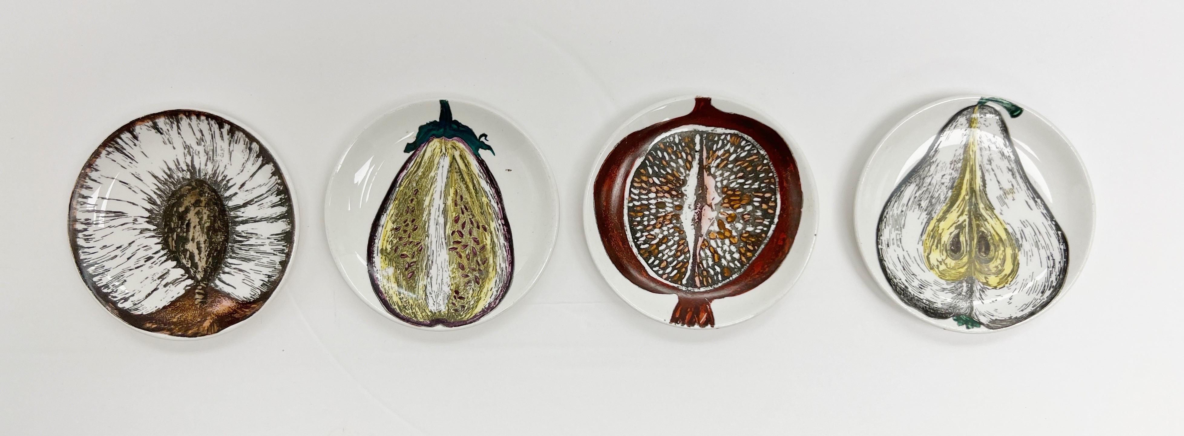 Piero Fornasetti set of Four Coasters Sezioni di Frutta Pattern 1