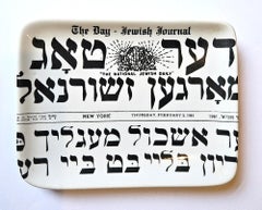 Piero Fornasetti Small Porcelain Ashtray, The Day- Jewish Journal, 1961