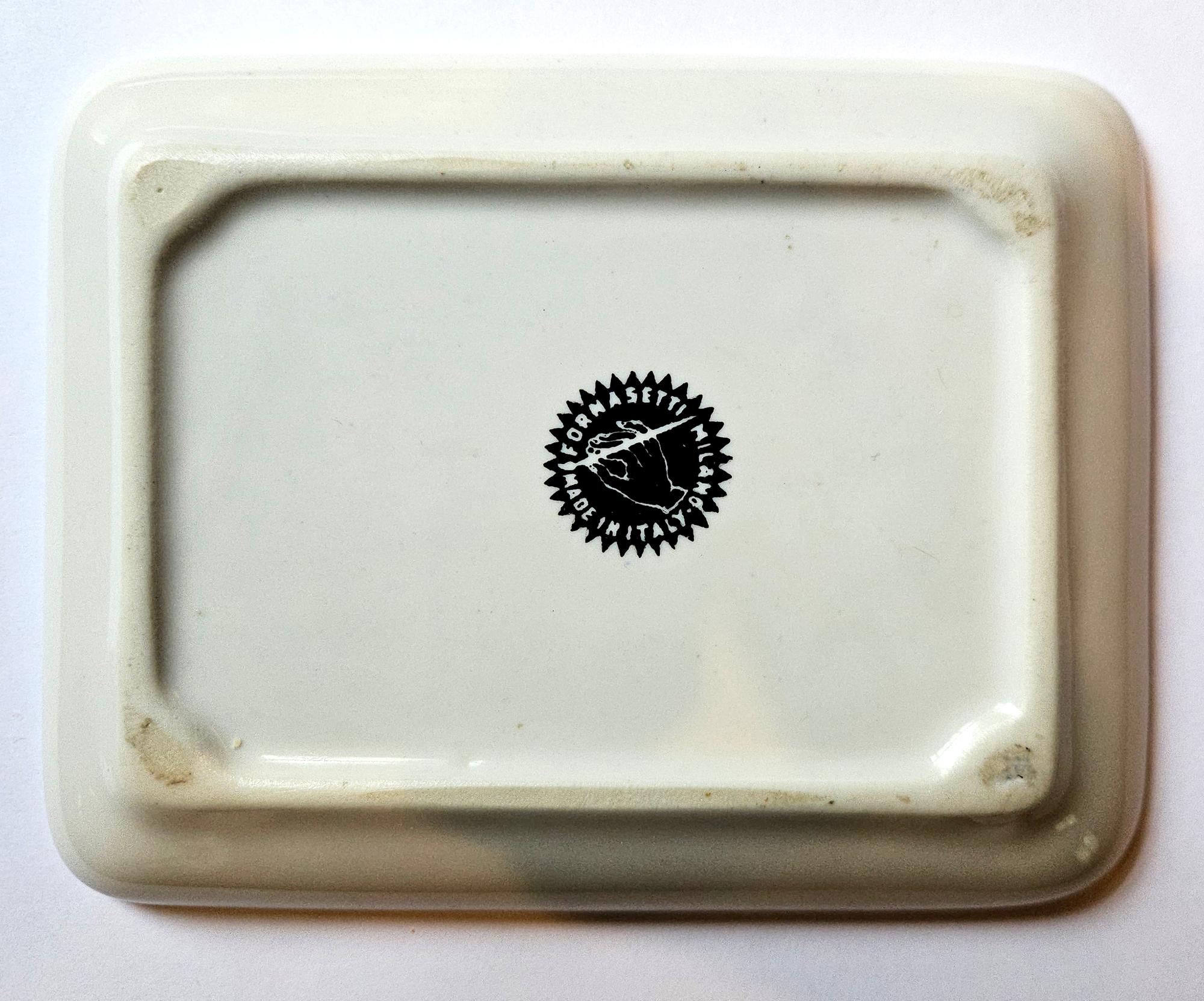 Piero Fornasetti Small Porcelain Ashtray, The Day- Jewish Journal, 1961 For Sale 1
