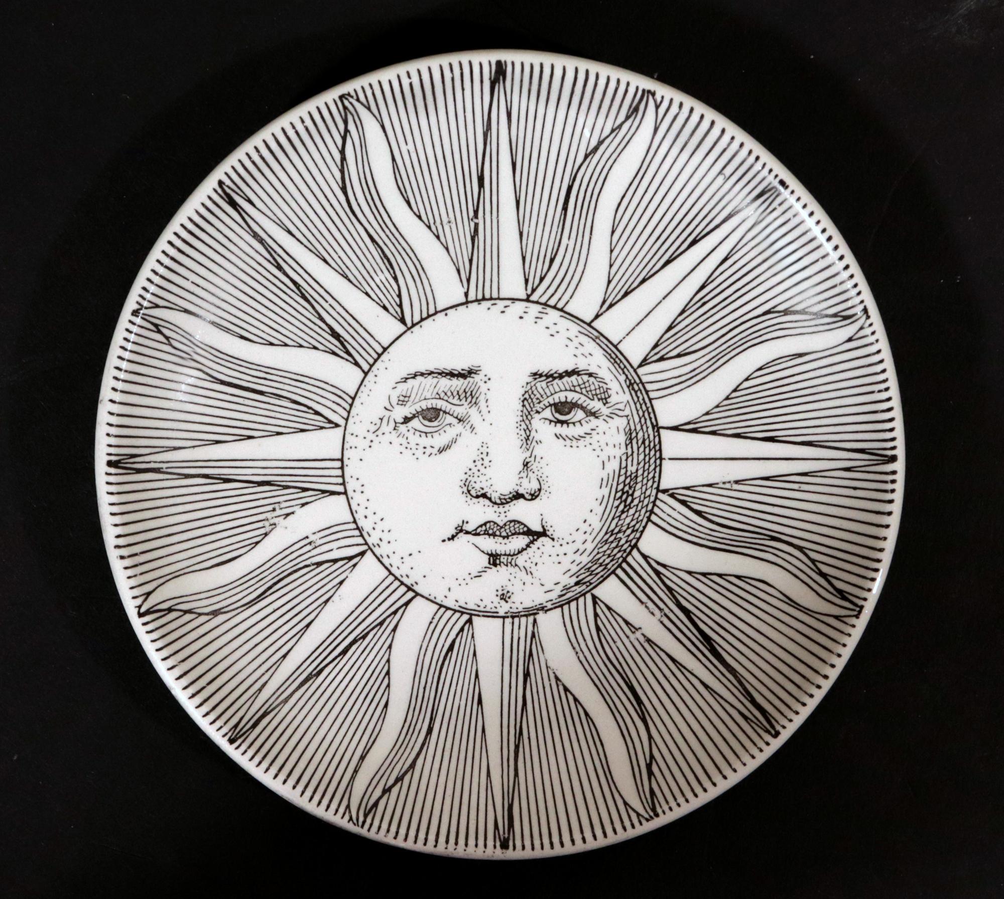 Piero Fornasetti Soli e Lune (Suns and Moons) Coaster Set For Sale 3
