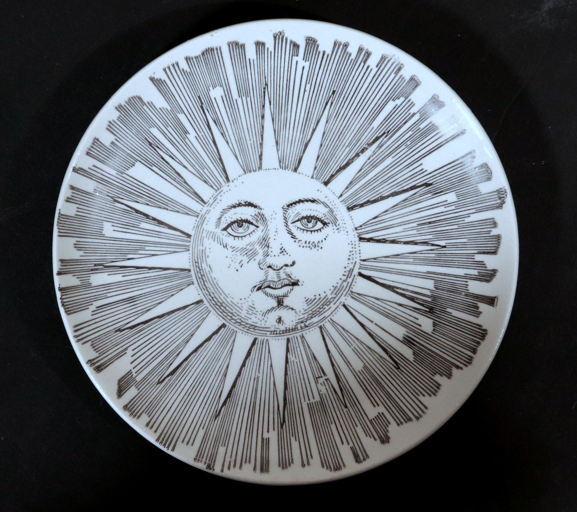 Italian Piero Fornasetti Soli e Lune (Suns and Moons) Coaster Set For Sale