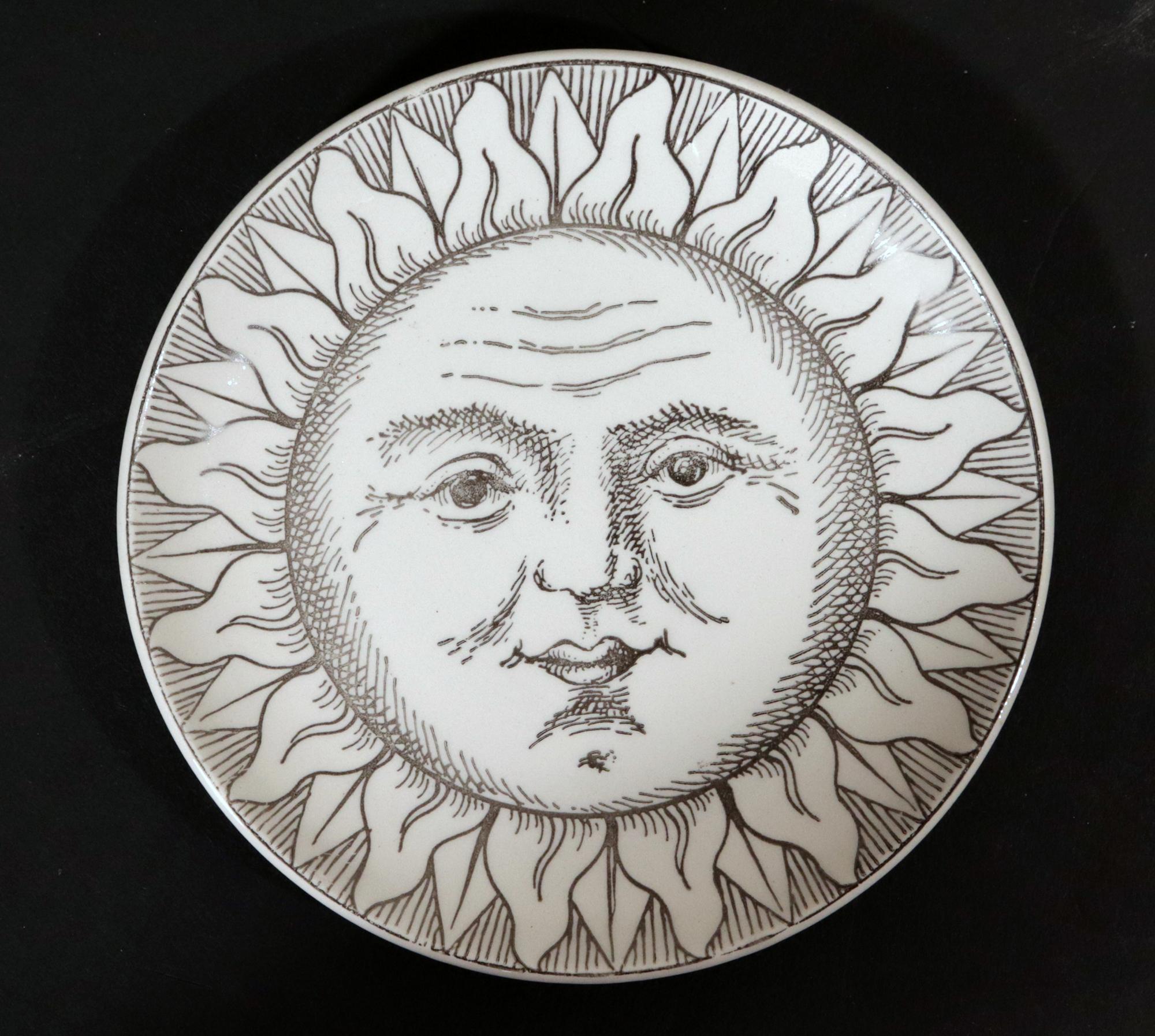 Piero Fornasetti Soli e Lune (Suns and Moons) Coaster Set In Good Condition For Sale In Downingtown, PA