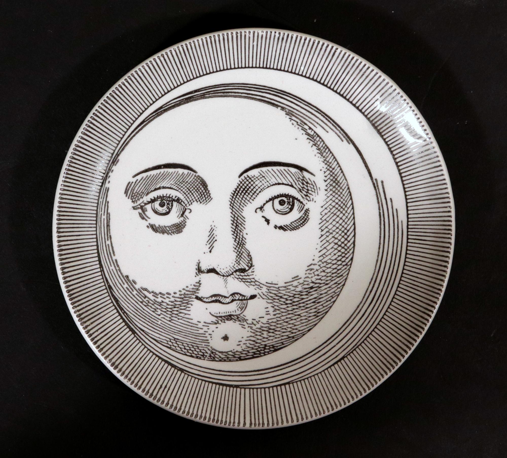 Mid-20th Century Piero Fornasetti Soli e Lune (Suns and Moons) Coaster Set For Sale