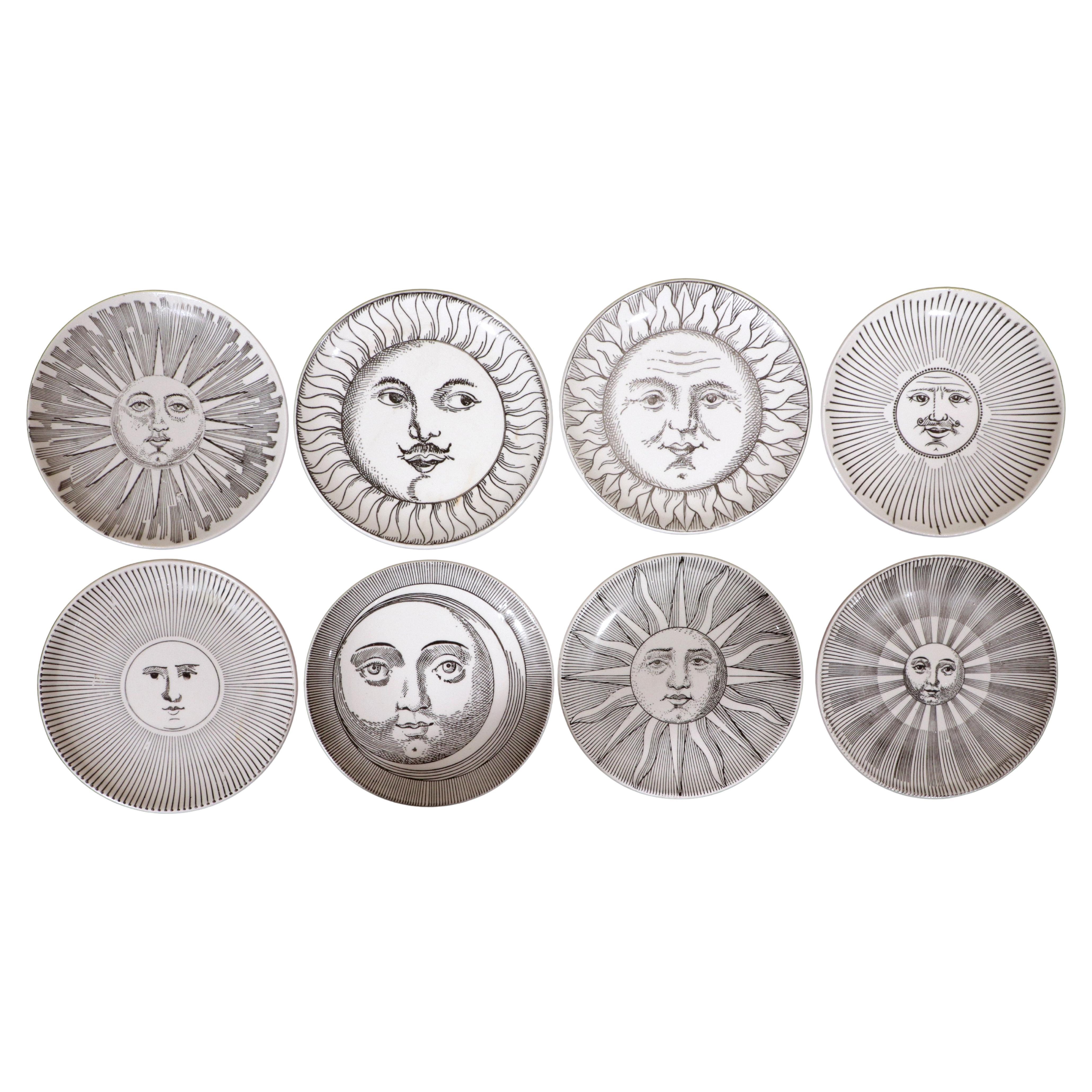 Piero Fornasetti Soli e Lune (Suns and Moons) Coaster Set For Sale