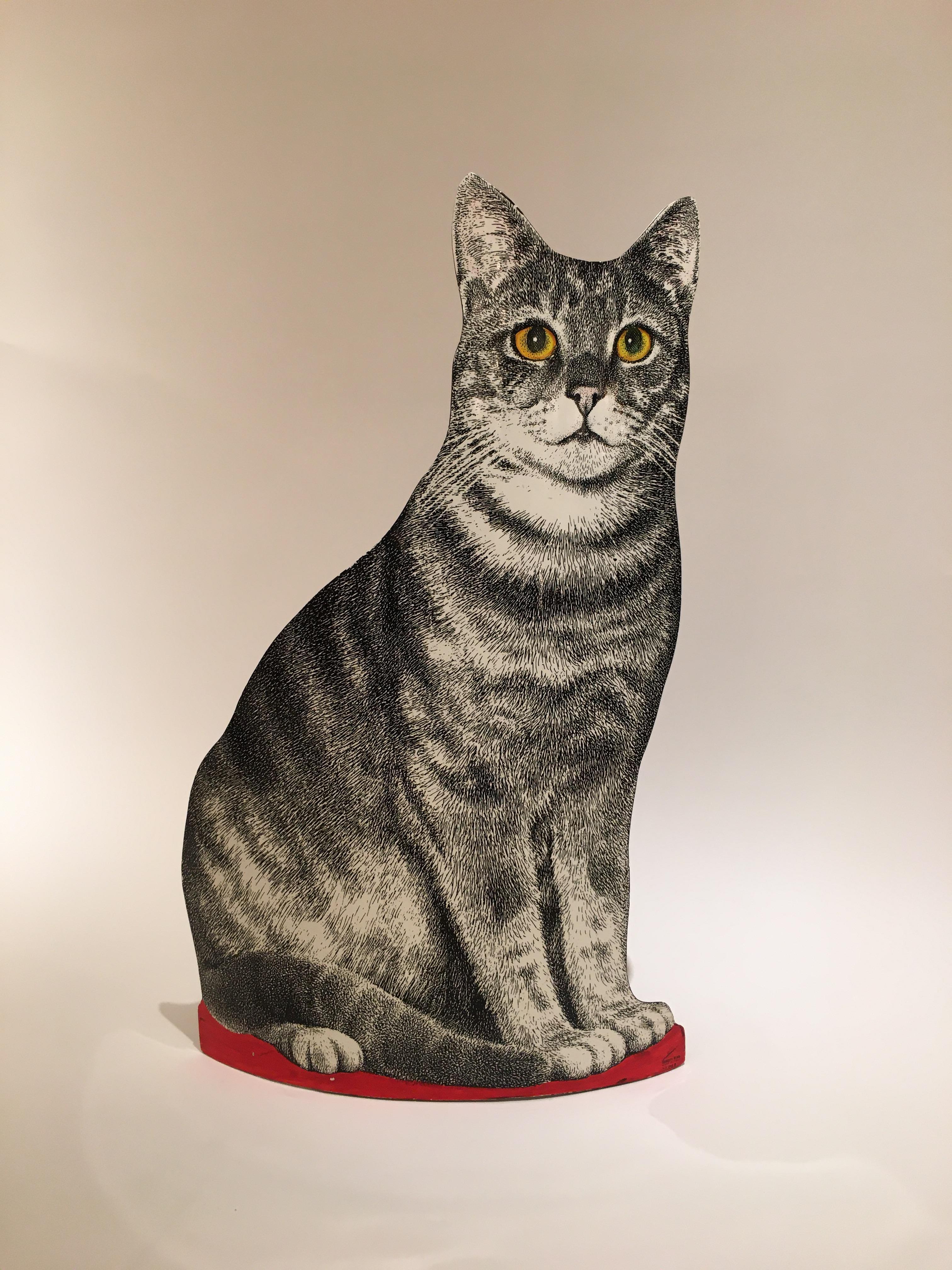 Piero Fornasetti 'Soriano' Cat Umbrella Stand, Italien (Metall) im Angebot